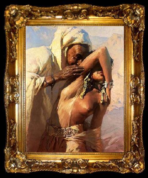 framed  unknow artist Arab or Arabic people and life. Orientalism oil paintings  477, ta009-2